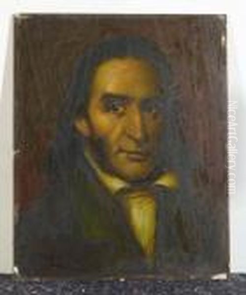 Portrait Des Paganini ?. Oil Painting by Adolf Frey-Moock