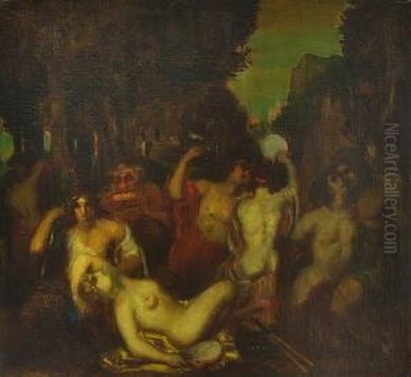 Bacchanal. Oil Painting by Adolf Frey-Moock