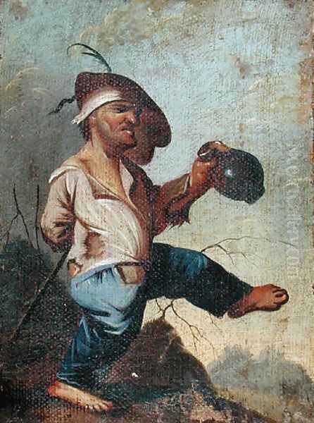 Dwarf Holding a Jug Oil Painting by Jacques Callot