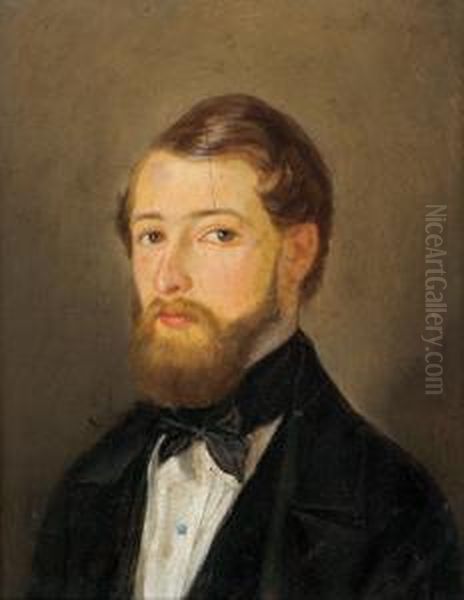 Portrait Of Fritz Rupprechts Oil Painting by Friedrich V. Malheim Friedlaender