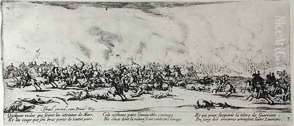 The Battle, plate 3 from 'The Miseries and Misfortunes of War' 1633 Oil Painting by Jacques Callot