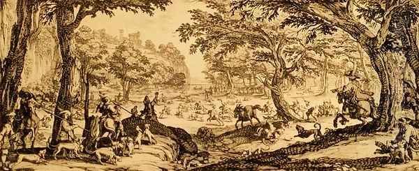 The Great Hunt Oil Painting by Jacques Callot