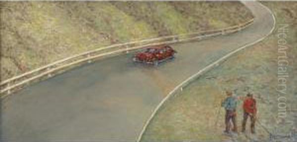 Stoughton, Massachusetts (winding Road) Oil Painting by Arnold Aaron Friedman