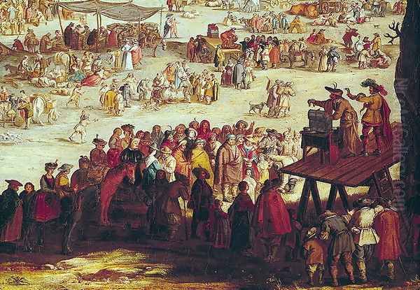 The Fair at Impruneta, detail of the right hand side, 1638 Oil Painting by Jacques Callot