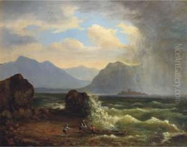 The Approaching Storm Oil Painting by Gustav Adolf Friedrich