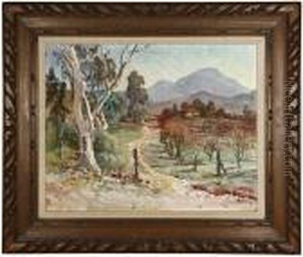 A Southern California Homestead Oil Painting by Charles Arthur Fries