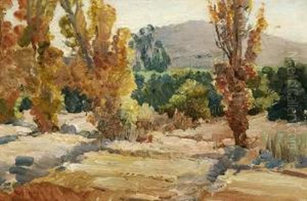 Lumbar De Poplars Oil Painting by Charles Arthur Fries