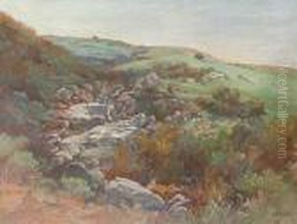 Rocky Arroyo Oil Painting by Charles Arthur Fries