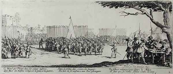 The Raising of an Army, plate 2 from 'The Miseries and Misfortunes of War' 1633 Oil Painting by Jacques Callot