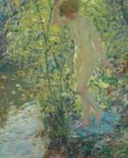 Autumn Oil Painting by Frederick Carl Frieseke