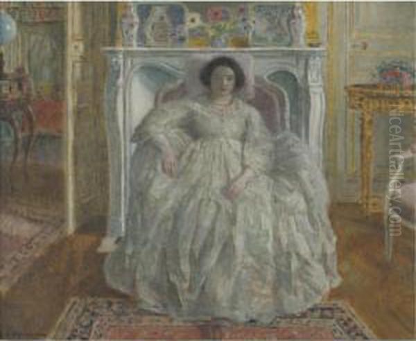 Old Fashioned Gown Oil Painting by Frederick Carl Frieseke