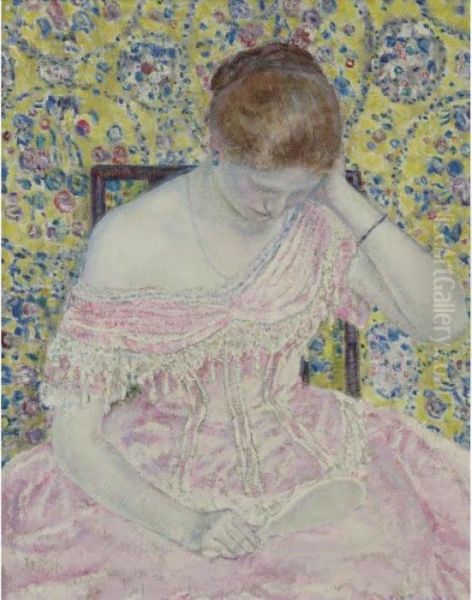 Old Fashioned Gown Oil Painting by Frederick Carl Frieseke