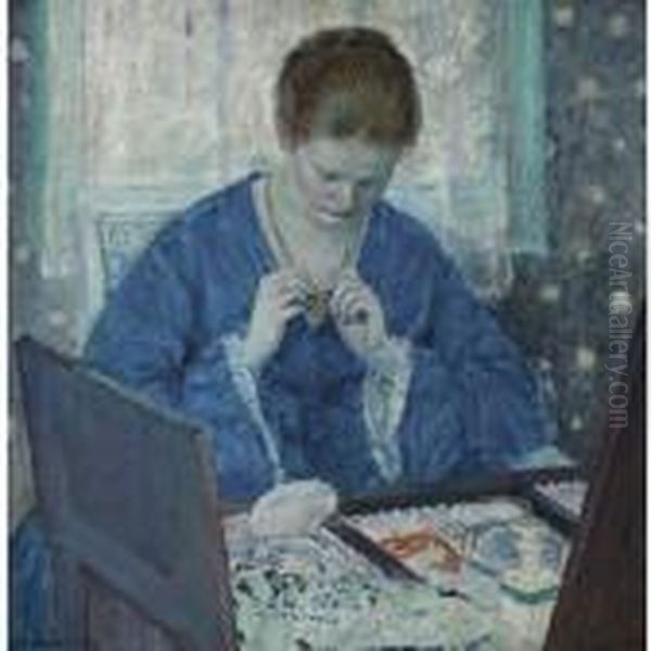 The Gold Locket Oil Painting by Frederick Carl Frieseke