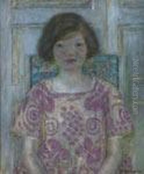 ''portrait Of Frances'' Oil Painting by Frederick Carl Frieseke