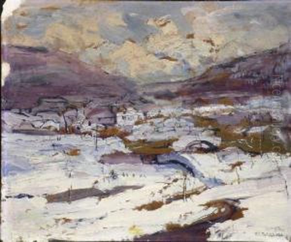 Valley In Winter Oil Painting by Frederick Carl Frieseke