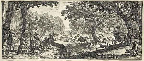 La Grande Chasse Oil Painting by Jacques Callot