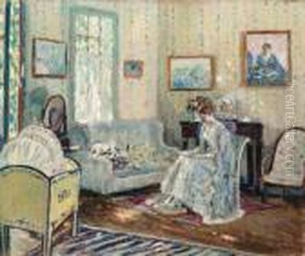 In The Nursery Oil Painting by Frederick Carl Frieseke