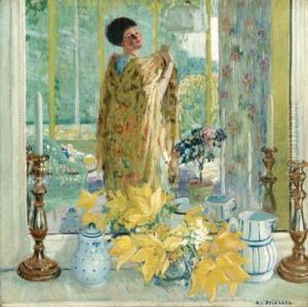 Yellow Tulips Oil Painting by Frederick Carl Frieseke