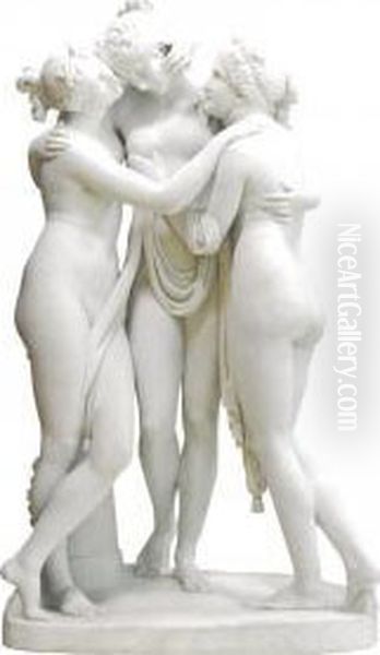 The Three Graces Oil Painting by Antonio Frilli