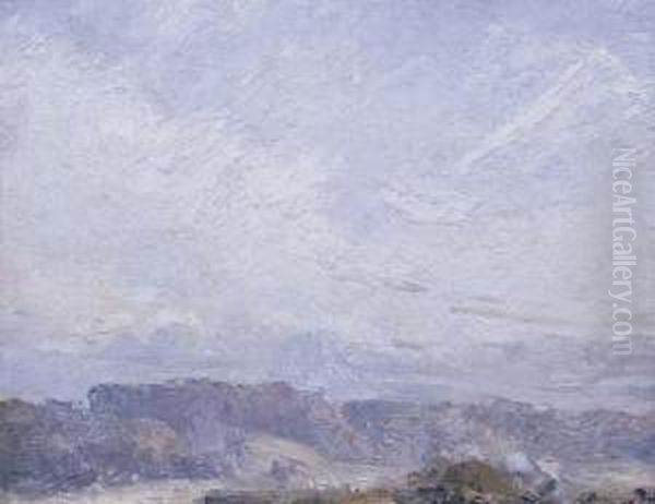 Autumn Landscape, Cloud Study Oil Painting by Thomas William Roberts