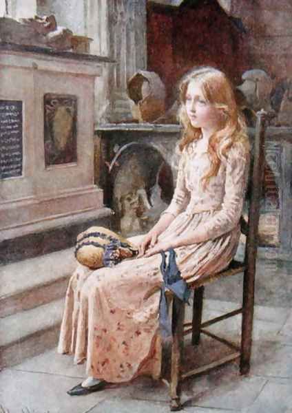 Little Nell in the Old Church, 1924 Oil Painting by Harold Copping