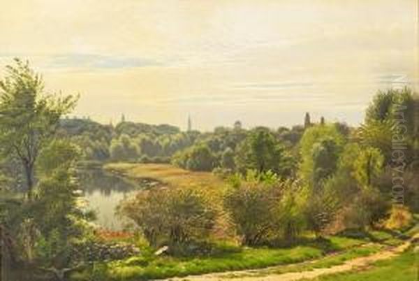 View From The Botanical Gardens Oil Painting by Niels Fristrup