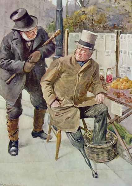 Mr Boffin and Silas Wegg Oil Painting by Harold Copping