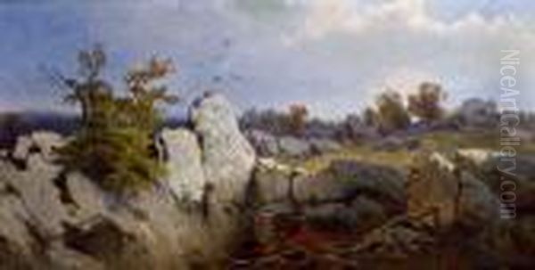 Felslandschaft Oil Painting by Melchior Fritsch