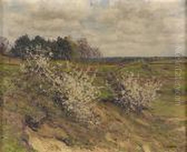 Bluhender Schlehdorn. Oil Painting by Wilhelm Fritzel