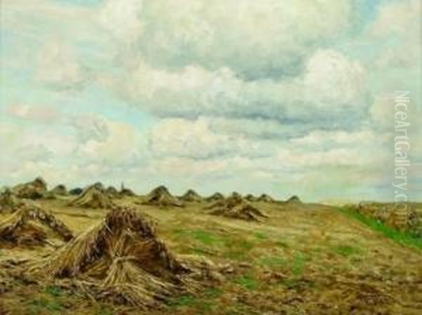 Heugarben Auf Dem Feld Oil Painting by Wilhelm Fritzel