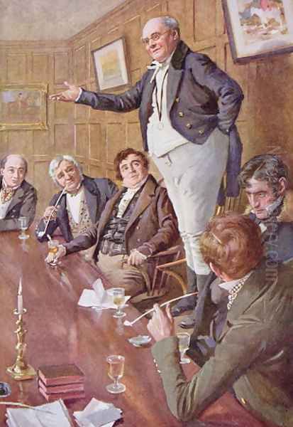 Mr Pickwick Adresses the Club, 1924 Oil Painting by Harold Copping