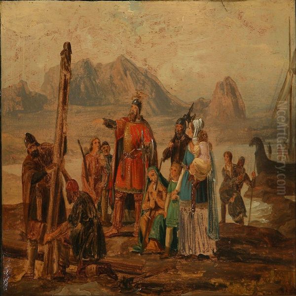 Scene From The Nordic Mythology Oil Painting by Lorenz Frolich