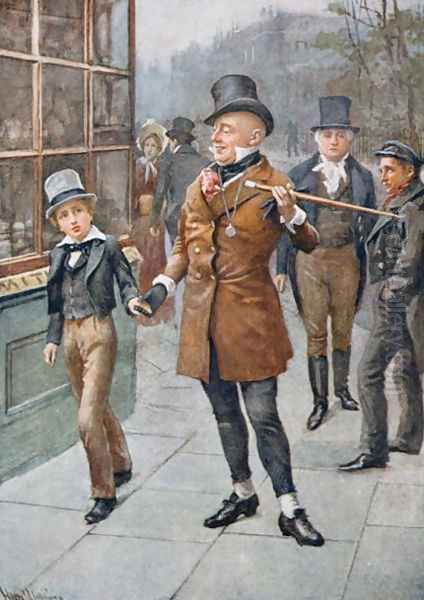 Mr Micawber Conducts David Home Oil Painting by Harold Copping