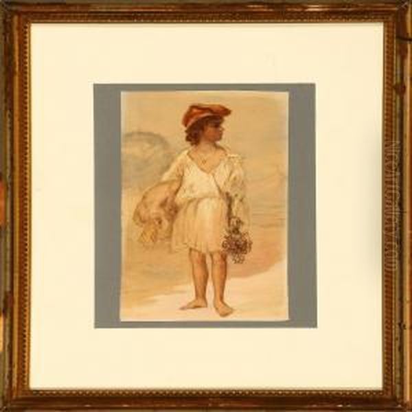 An Italianfisherboy Oil Painting by Lorenz Frolich