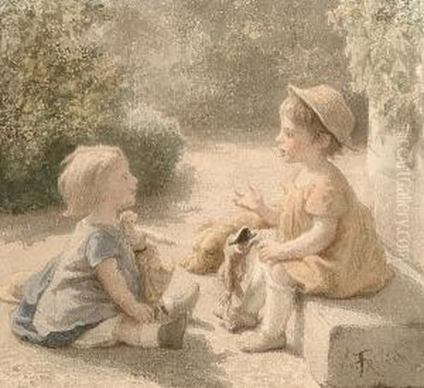 Children At Play Oil Painting by Lorenz Frolich