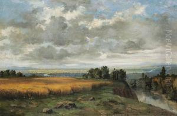 Amperlandschaftunter Gewitterwolken Oil Painting by Otto Frolicher