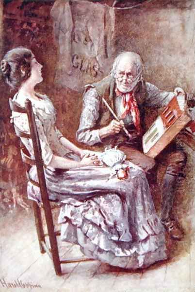 Caleb Plummer and his Blind Daughter, 1924 Oil Painting by Harold Copping