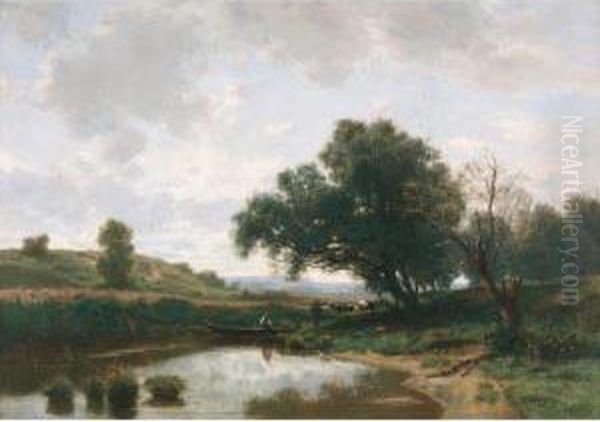 Sommerlandschaft Oil Painting by Otto Frolicher