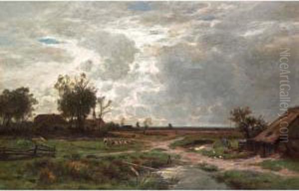 Flache Landschaft Bei Munchen Oil Painting by Otto Frolicher