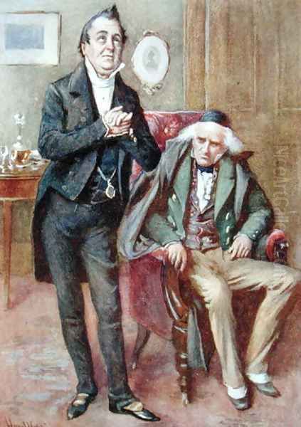 Mr Pecksniff and Old Martin Chuzzlewit, 1924 Oil Painting by Harold Copping