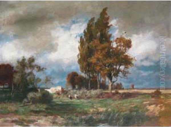 Herbststimmung Oil Painting by Otto Frolicher