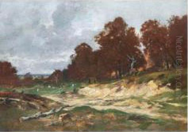 Landschaft Bei Barbizon Oil Painting by Otto Frolicher