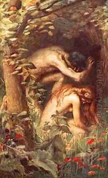 Adam and Eve Oil Painting by Harold Copping