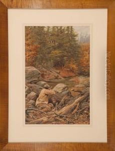 Deer Shooting Oil Painting by Arthur Burdett (Sr.) Frost