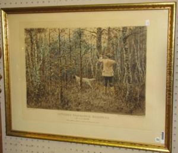 Hunt Scene Oil Painting by Arthur Burdett (Sr.) Frost