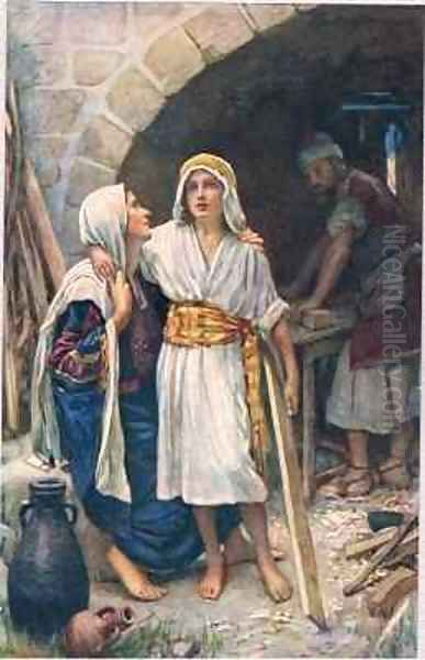 Mary and Jesus Oil Painting by Harold Copping