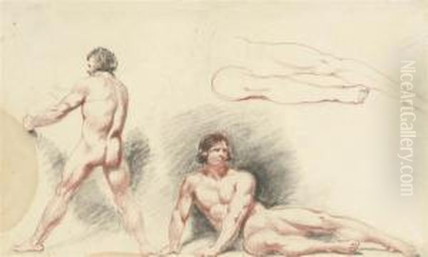 Composition With Two Male Figures: Dejection Oil Painting by William Edward Frost