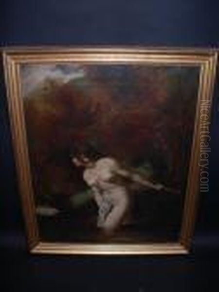 Bather In Awoodland Pool Oil Painting by William Edward Frost