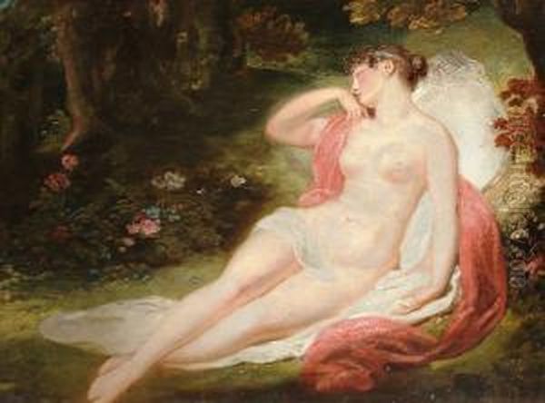 Reclining Nude In A Woodland Clearing Oil Painting by William Edward Frost