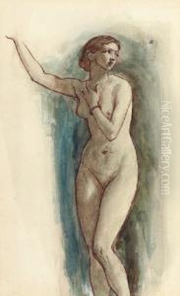 Study Of A Female Nude Oil Painting by William Edward Frost